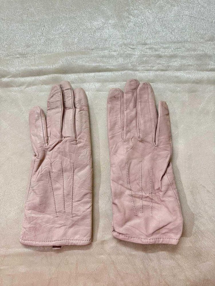 Marks&amp;spencer Pink Leather Gloves