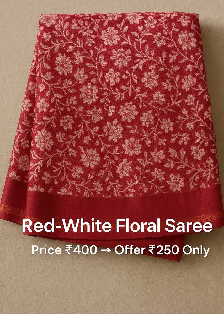 Red Floral Saree