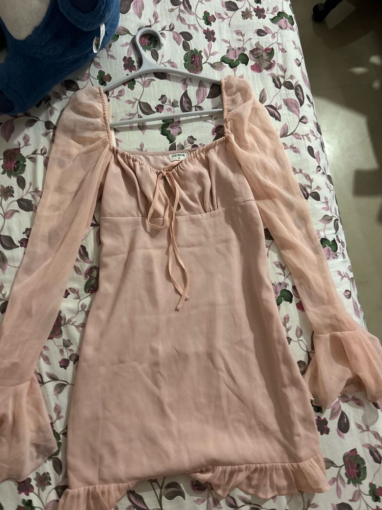Sheer Sleeve Mini Dress