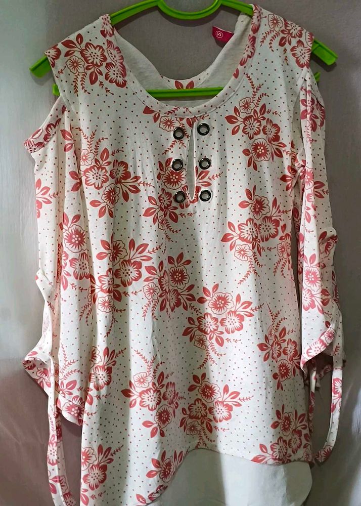 Floral Open Shoulder Top