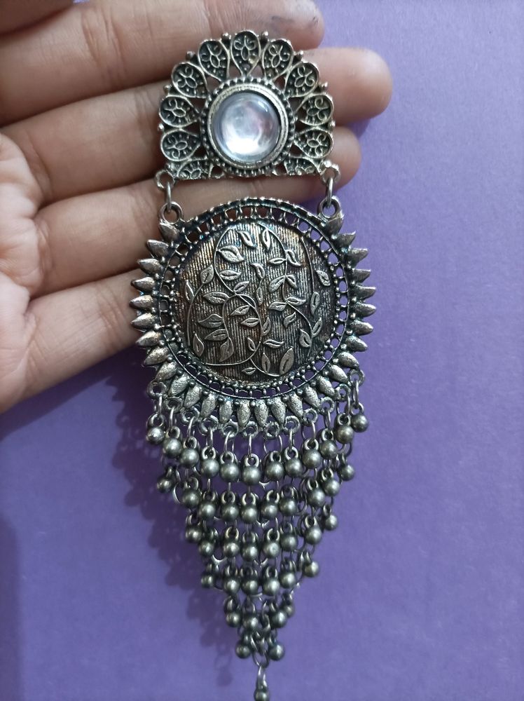 Silver Plated Oxidixed Earrings