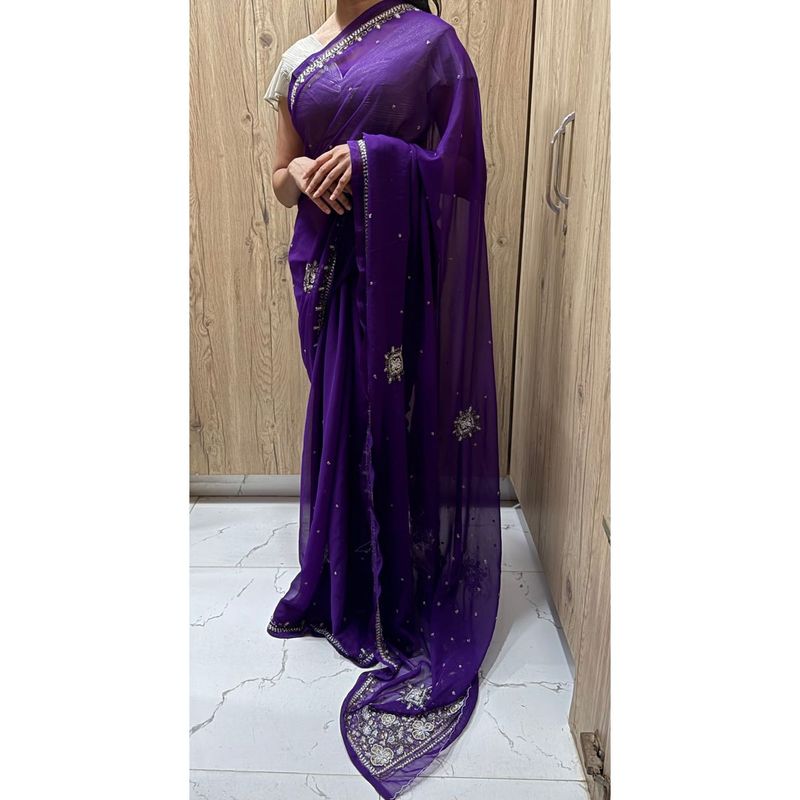 Hand-Embroidered Saree