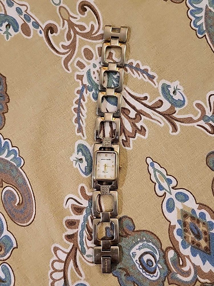 Silver Rectangular Pierre Cardin Watch