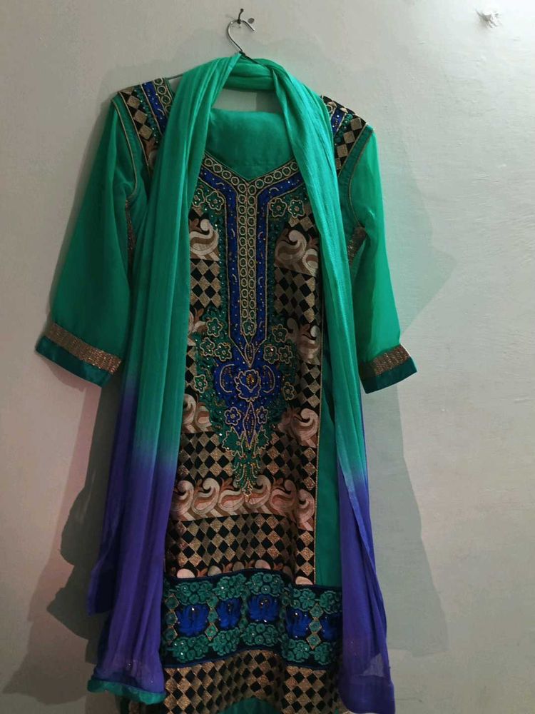 Embroidered Kurta Set  pajami with dupat