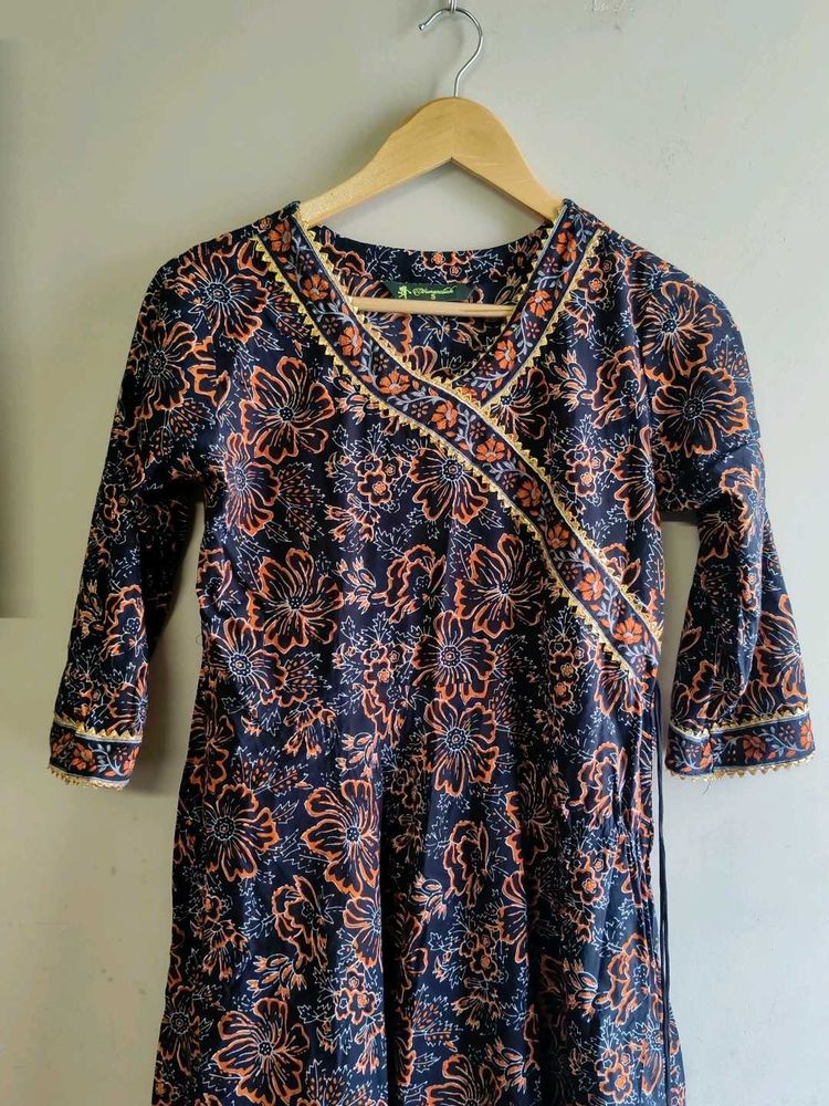 Floral Print Angrakha style Kurti