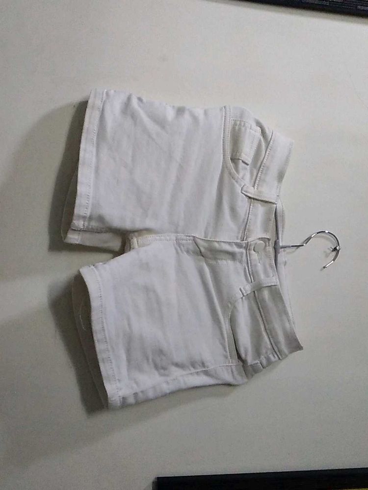 White Denim Shorts