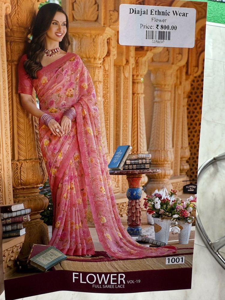 Elegant Floral Print Saree