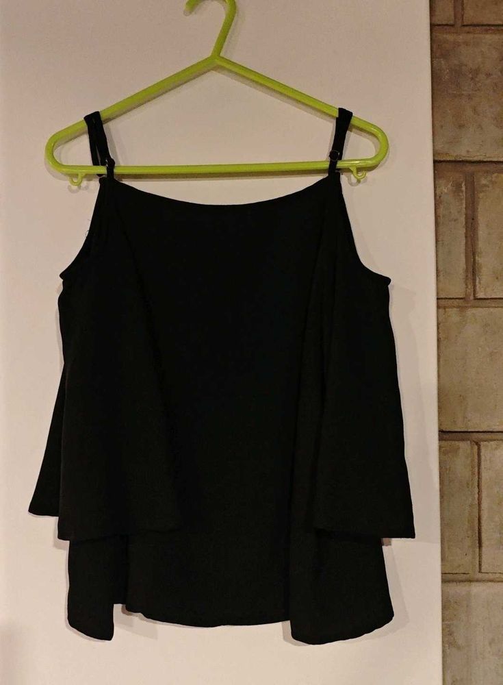 Black Cold Shoulder Top