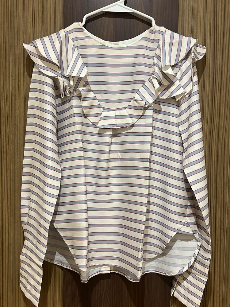 Striped Ruffle Top