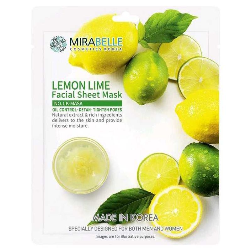 Mirabelle Lemon Lime facial Sheet Mask