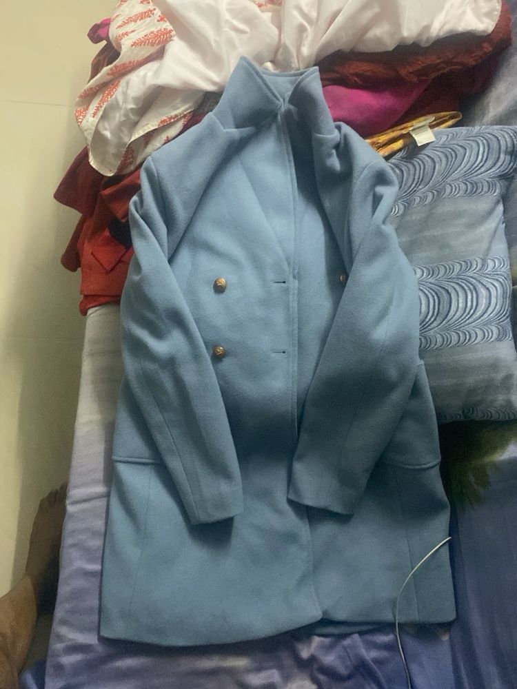 Light Blue Double-Breasted Coat