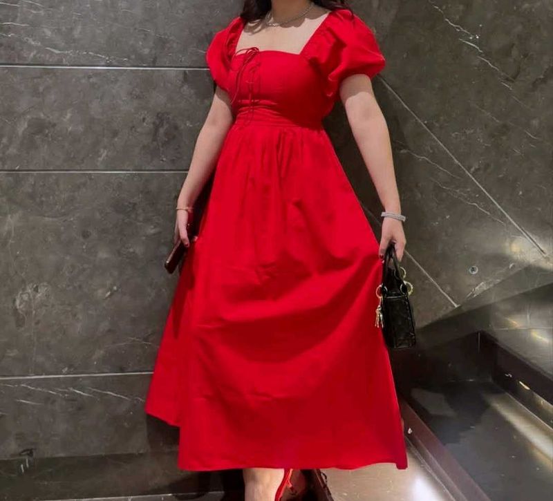Pinteresty Red Flowly feminine Dress ♥️🪽
