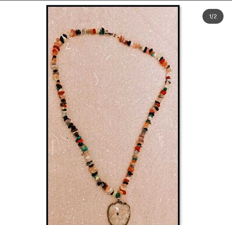 Boho Gemstone Chip Necklace