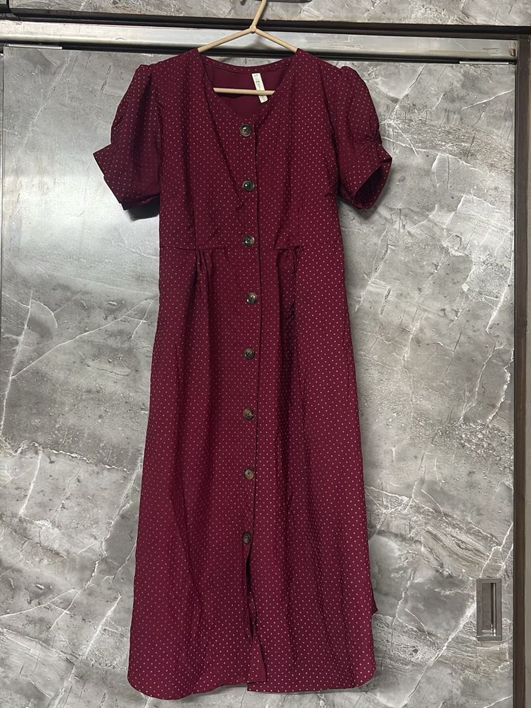 midi maroon dress