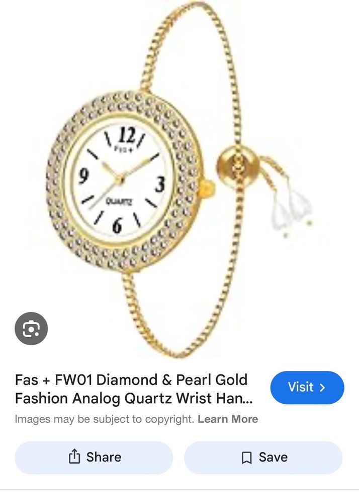 Gold Diamond Pearl Watch