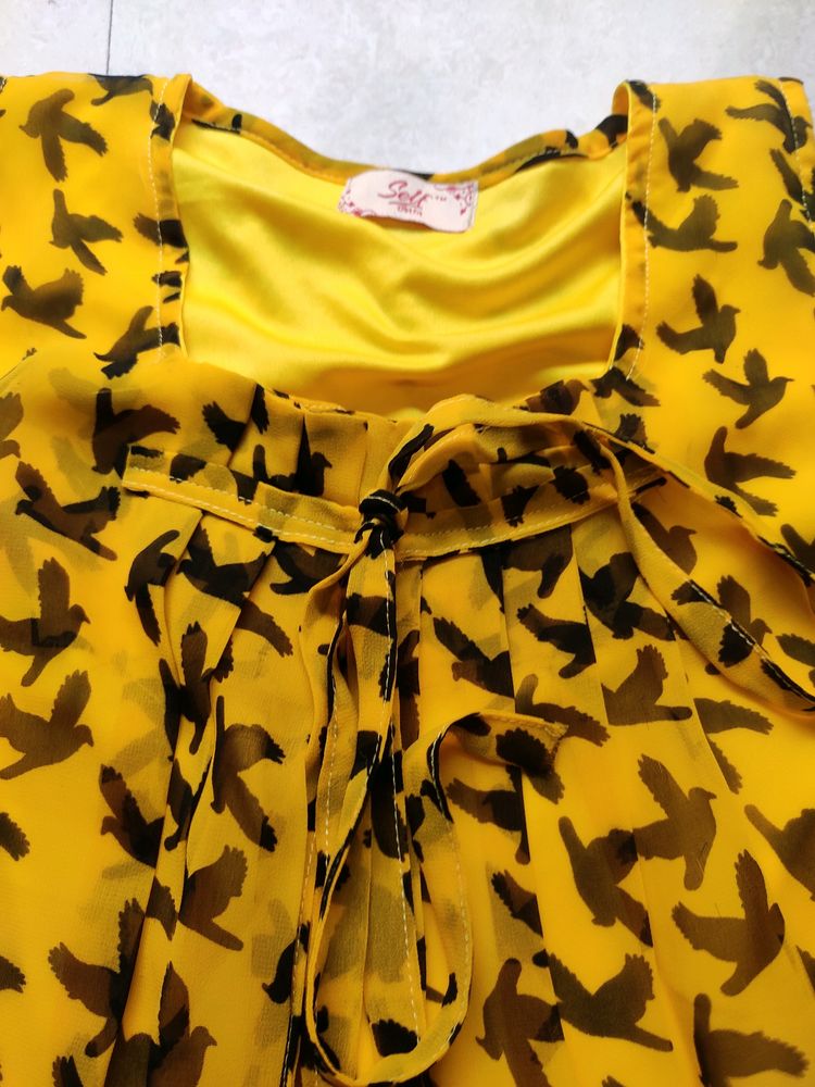 Yellow Printed Top