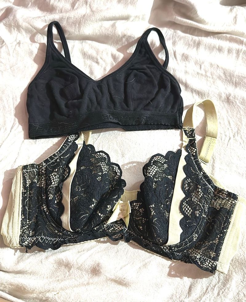 2 Bra Combo- Lace+Sports XS