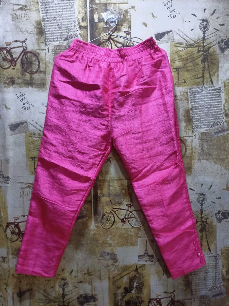 Pink Silk Blend Pants