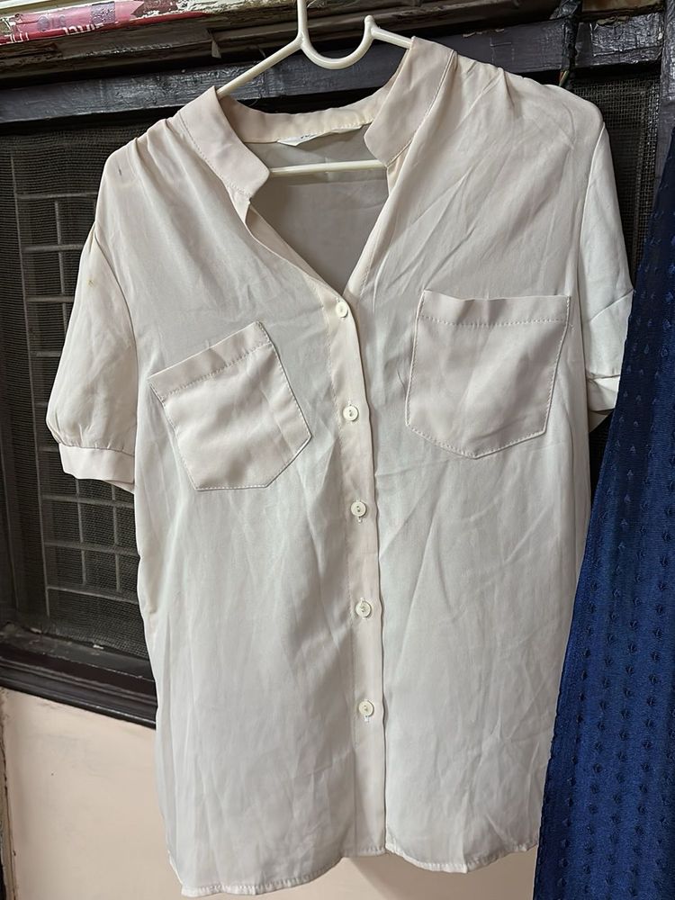 Beige Sheer Shirt