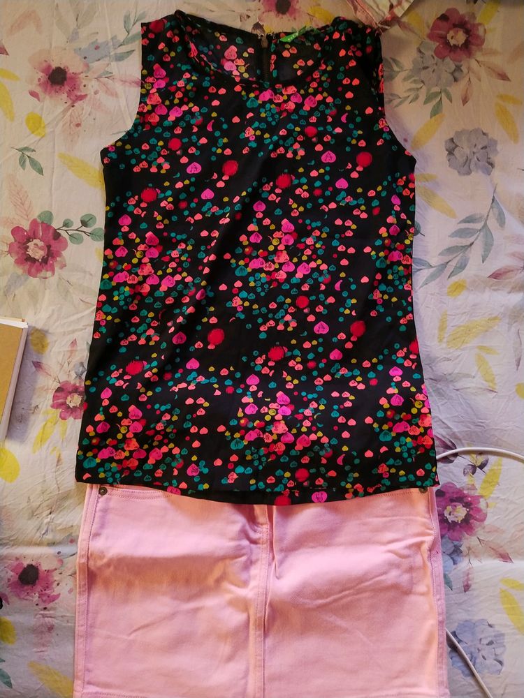 Girls Top And Skirt Set For 11-12yrs
