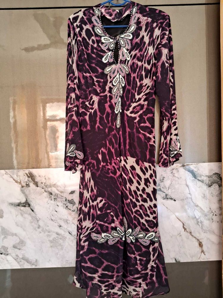 Tiger Printed Indo Wester Dress