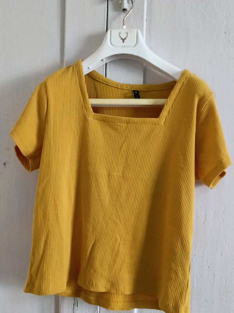 Mustard Square Neck Top