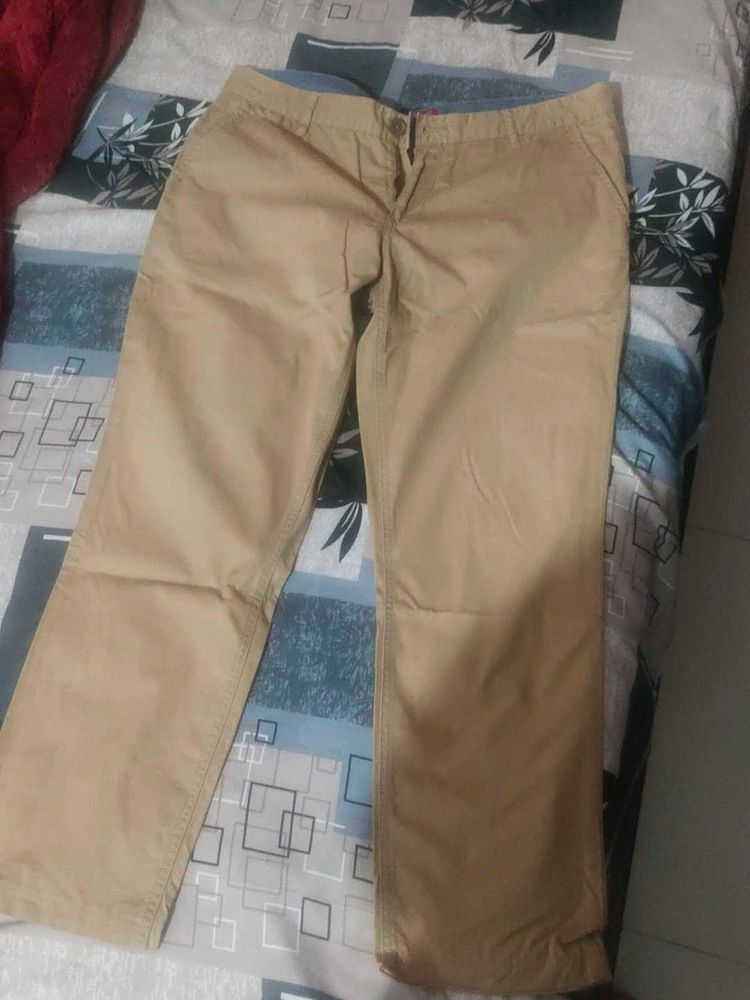 Khaki Straight Pants