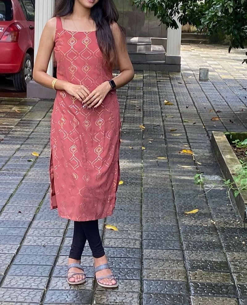 Indya Embellished Strappy Straight Kurta