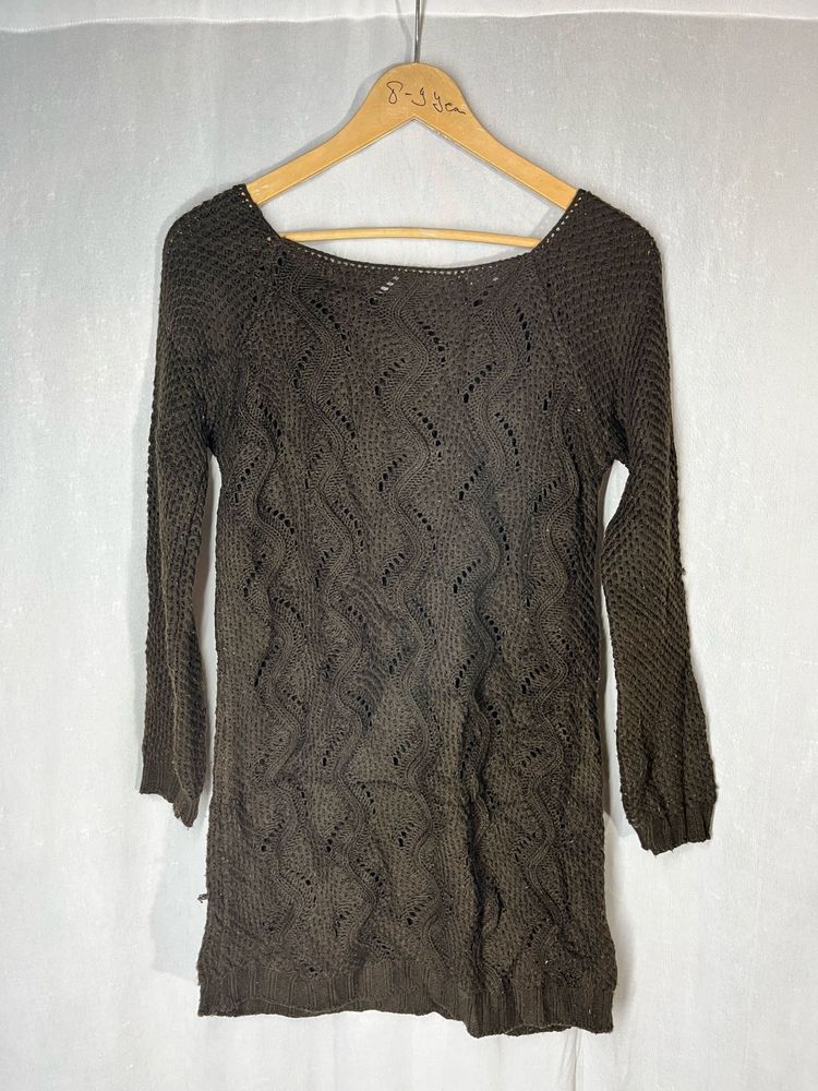 Brown Knit Top