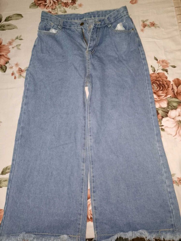 Wide Leg Denim Jeans