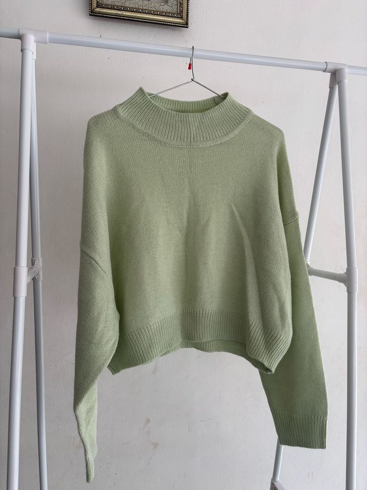 Mint Green Mock Neck Sweater