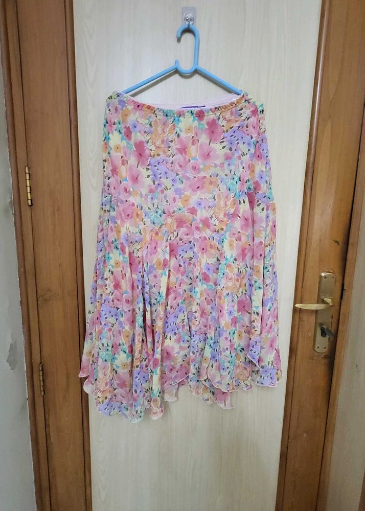 Floral Chiffon Skirt Nice Style