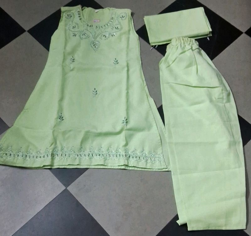 New Kurta with pant and dupatta set