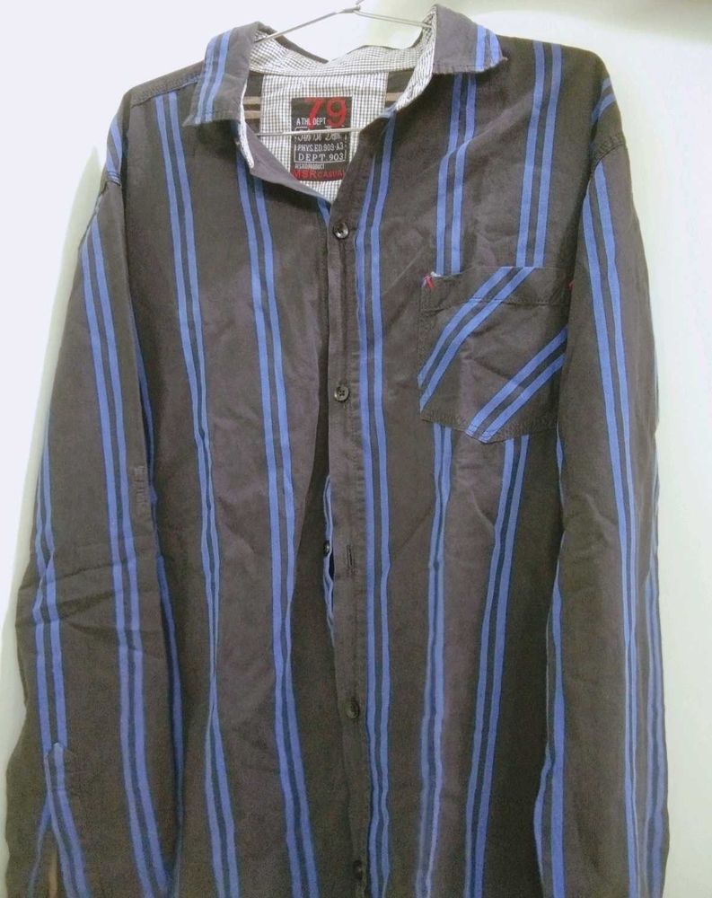 MENS BLACK VERTICAL STRIPED SHIRT