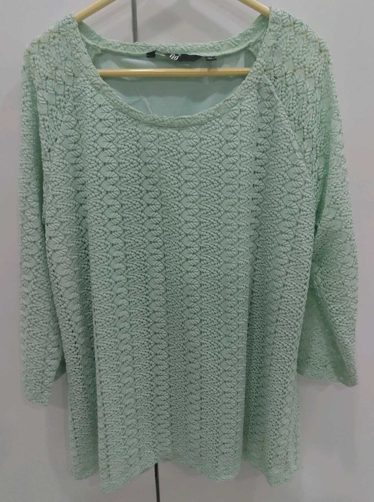 Free Shipping💖Fig Mint Green Lace Top (XL)