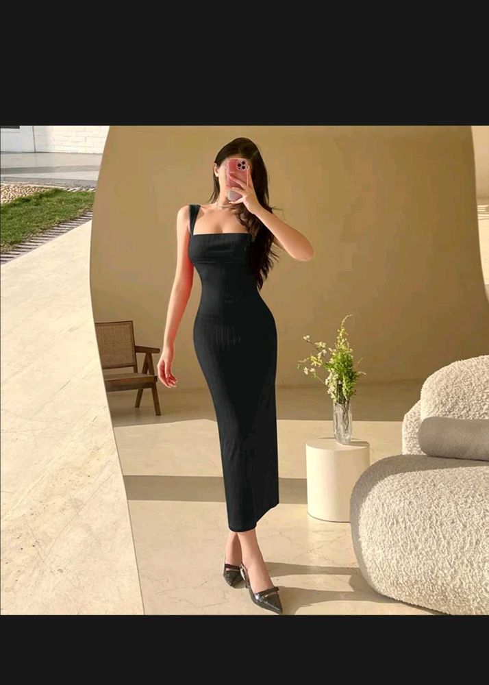 Black Bodycon Midi Dress