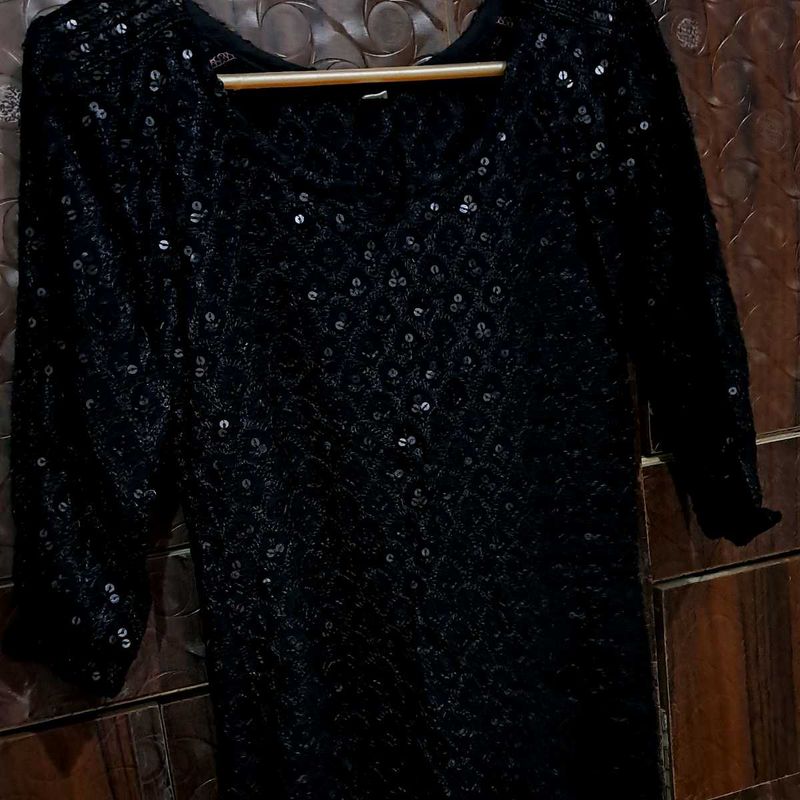Black Sequin Kurti
