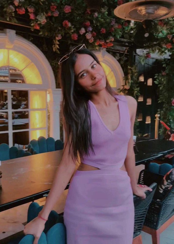Pink Cutout Knit Dress