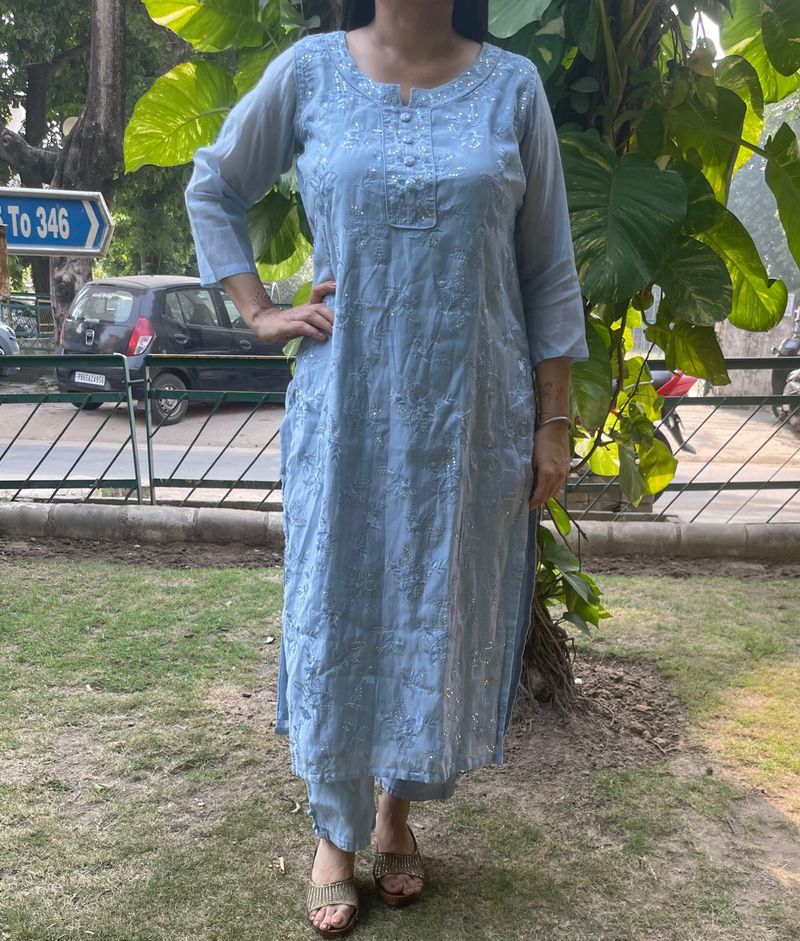 Embroidered Kurta Pant Set