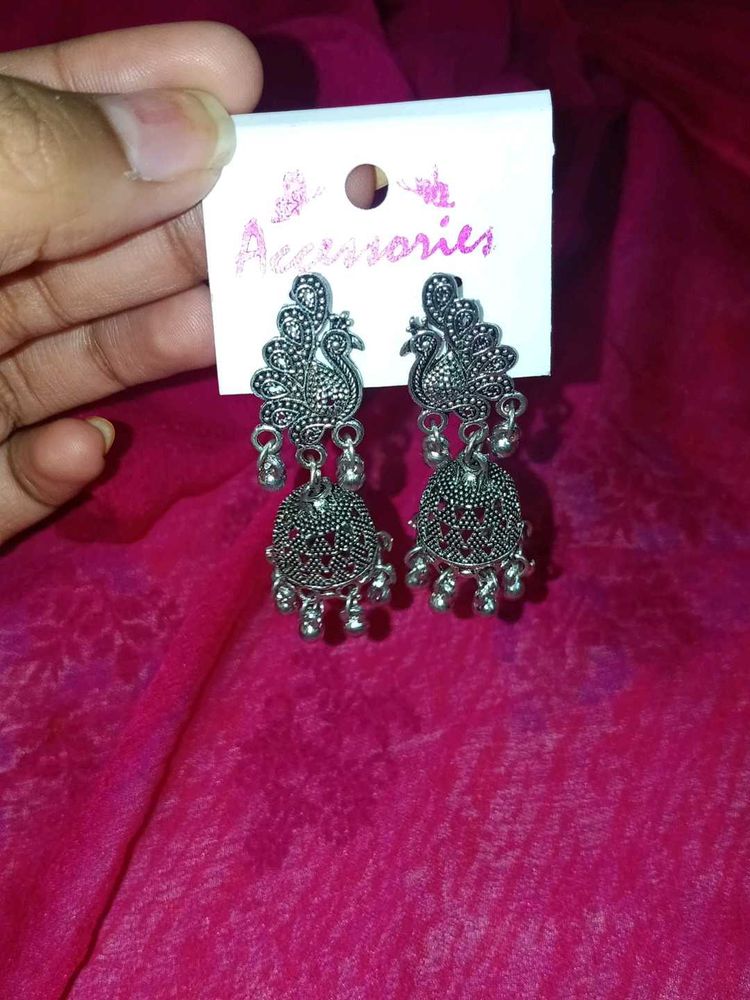 Peacock Jhumka Earrings