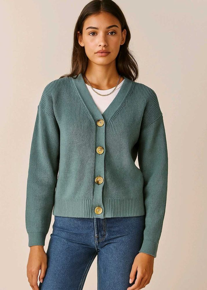 Blue  Knit Cardigan