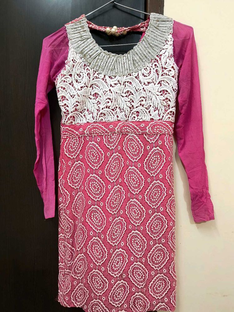 Pink &amp; White Dress