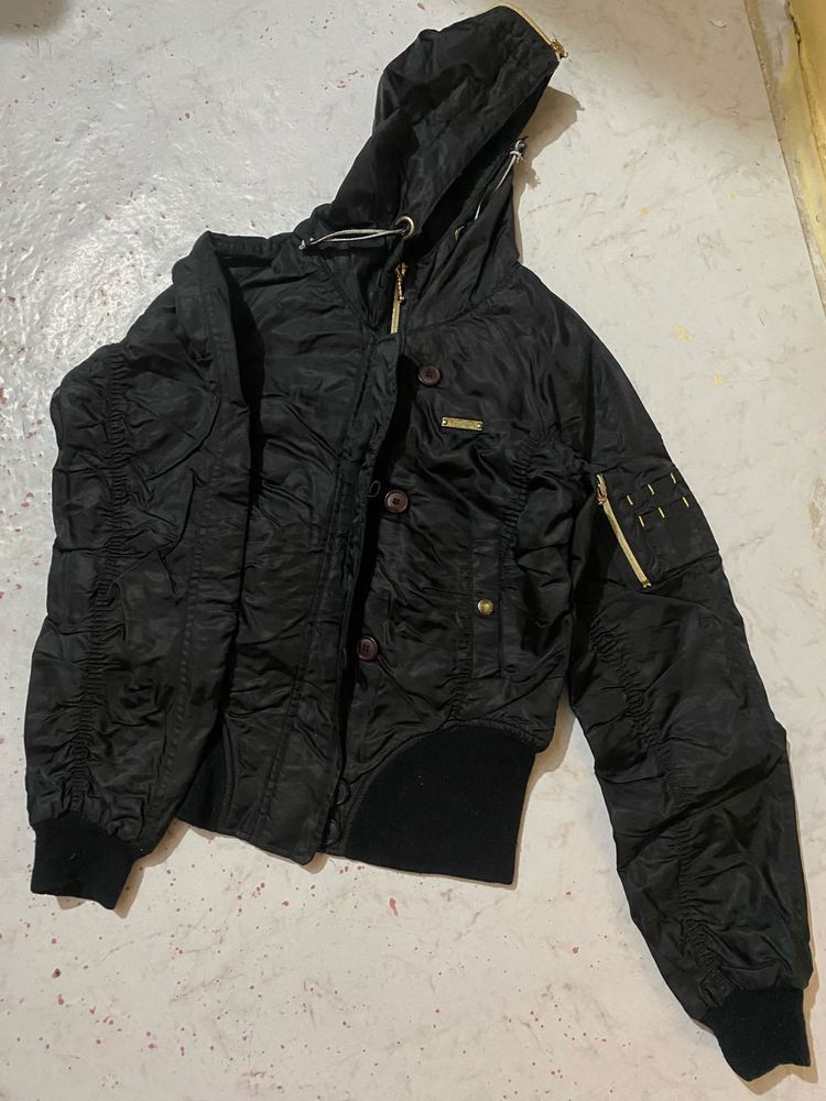 Black Winter Pluffy Jacket