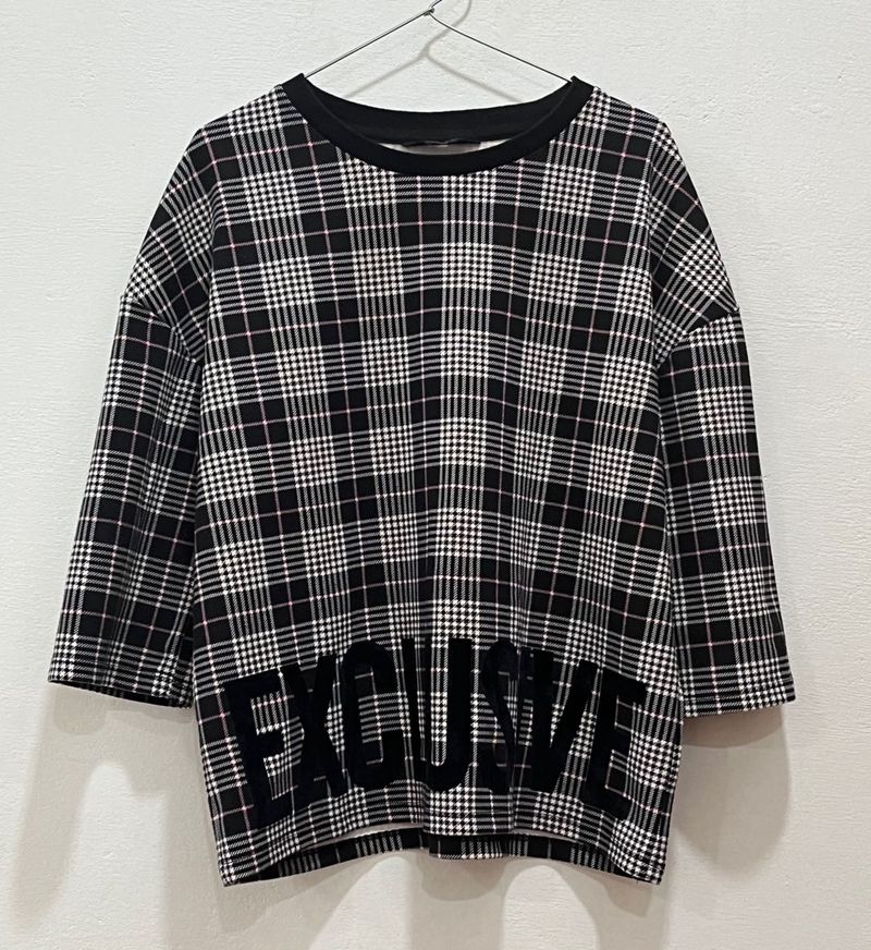 Max Black and White Plaid 'Exclusive' Top