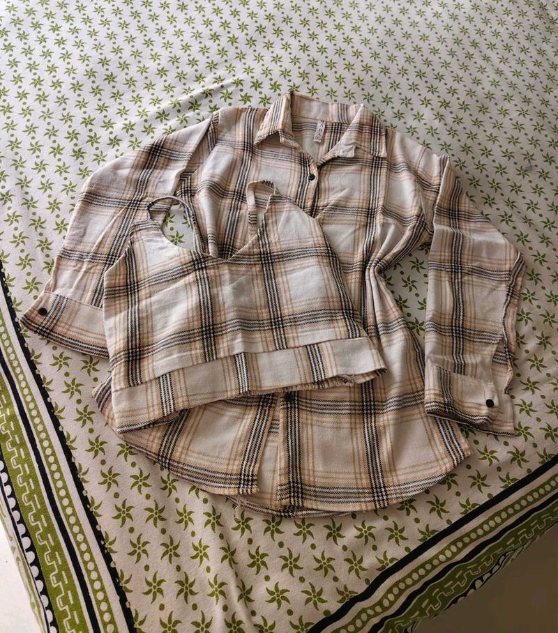 Trendy Korean 2 In 1 Shirt Top