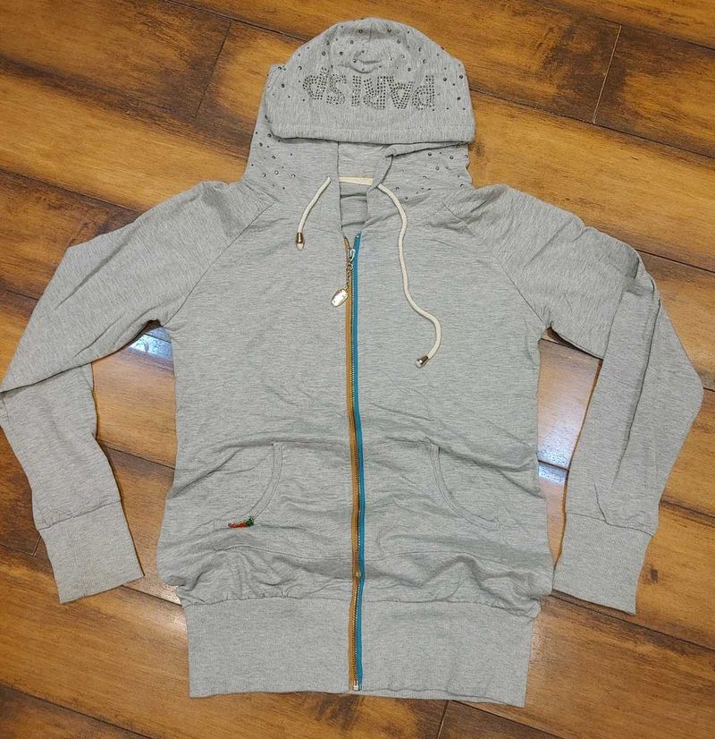 Grey Zip-Up Hoodie