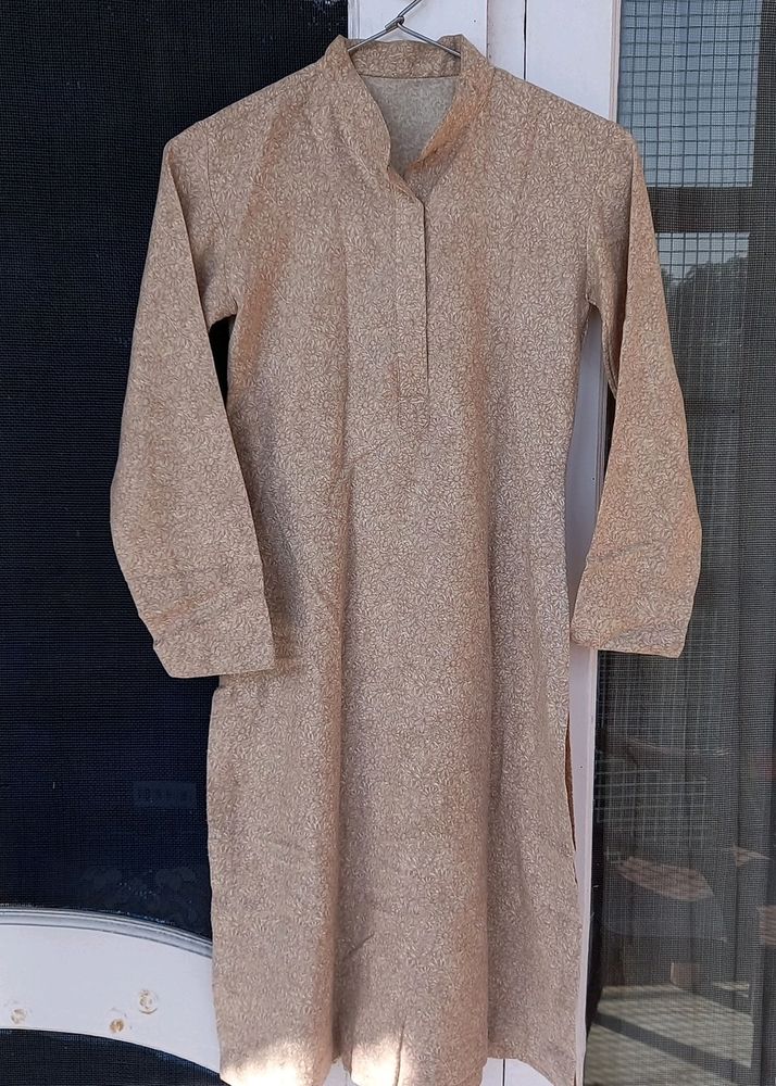 Stitched Beige Chudidaar Suit Set