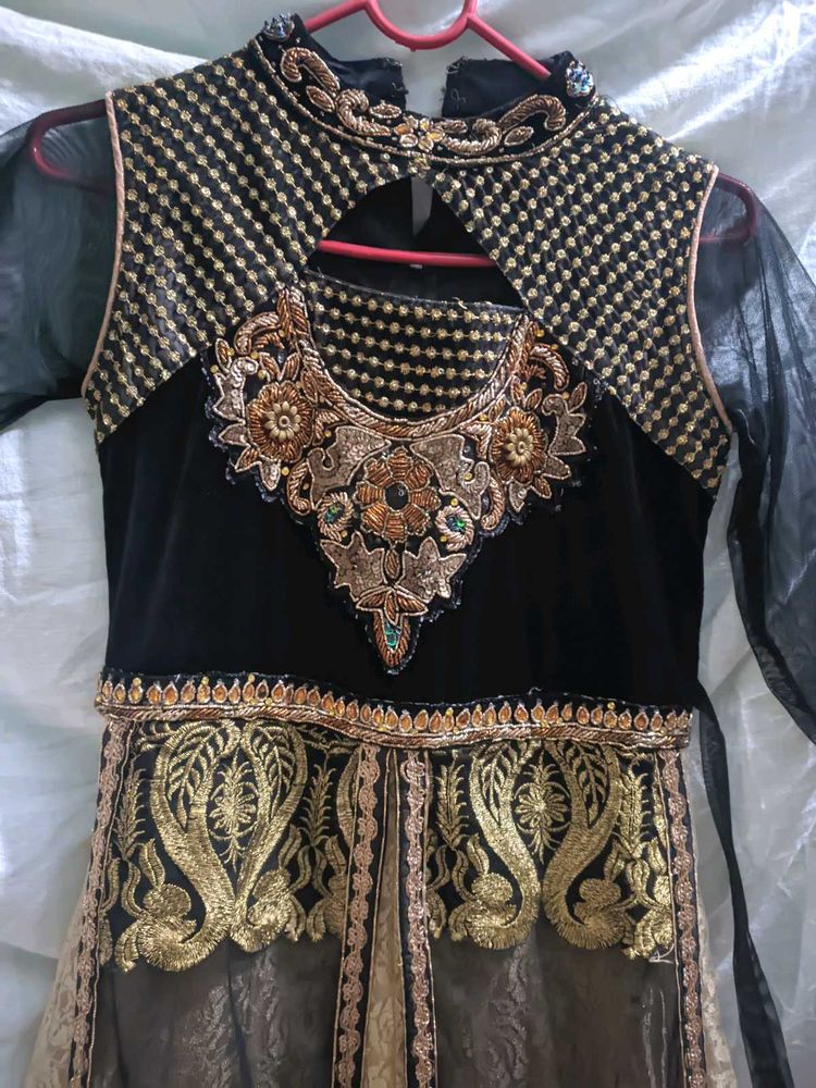 New Black And Golden Gown