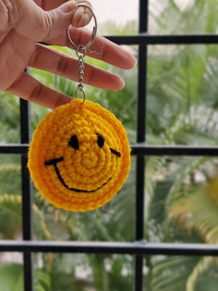 Crochet Smiley Keychain