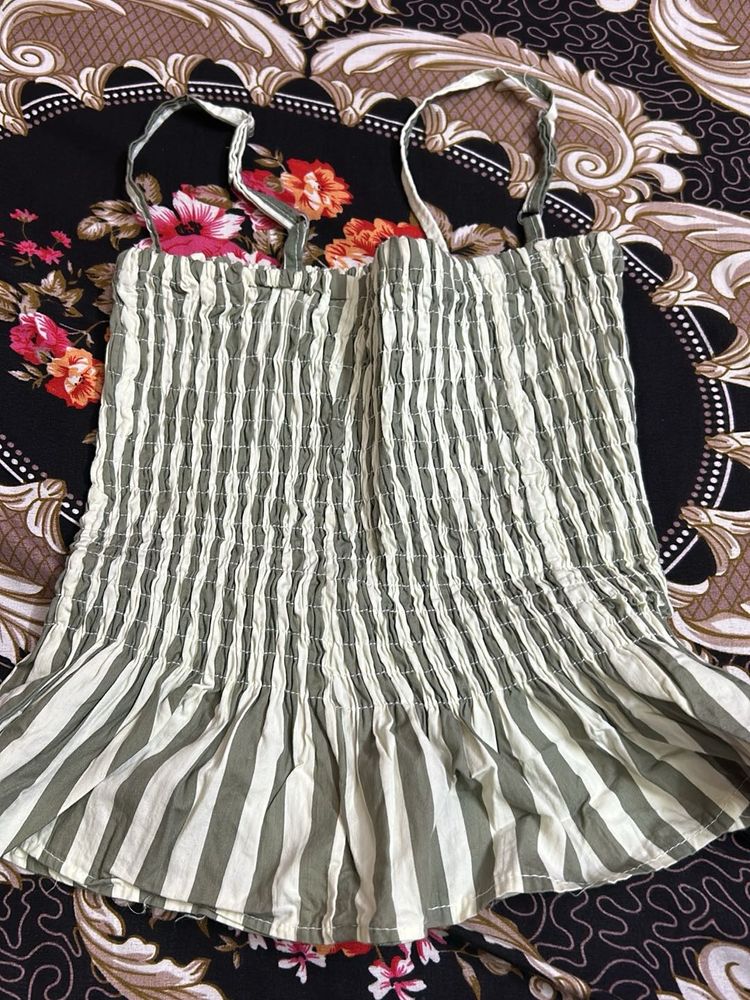 Striped Smocked Tank Top